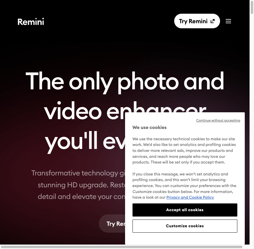 Remini — AI 照片高清修复与人像增强工具