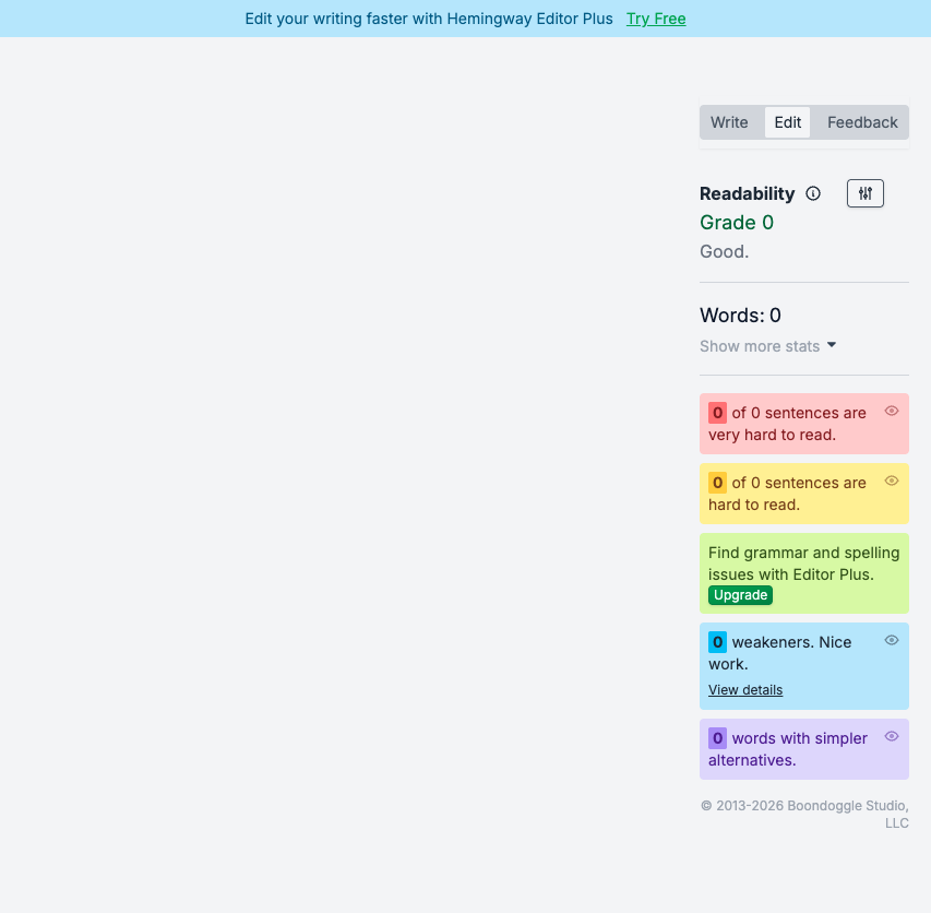 Hemingway Editor — AI 英文写作简洁度分析工具
