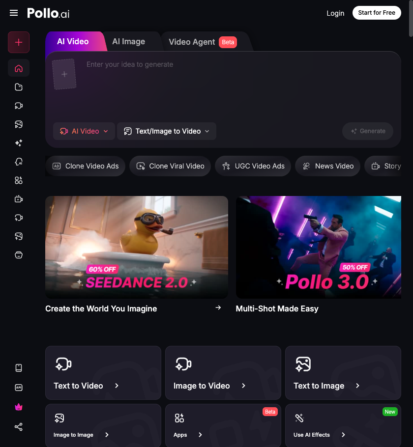 Pollo AI — 多模型 AI 视频与图像生成平台