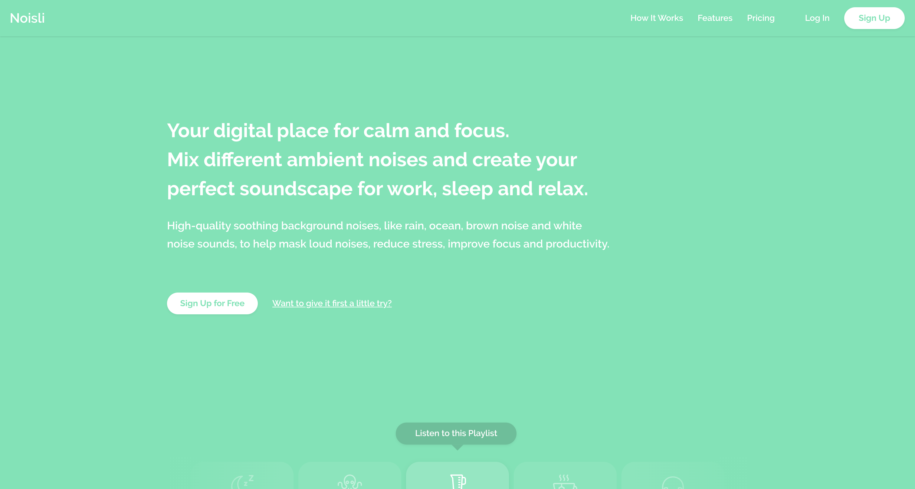 Noisli — 专业白噪音与环境音混合生成工具
