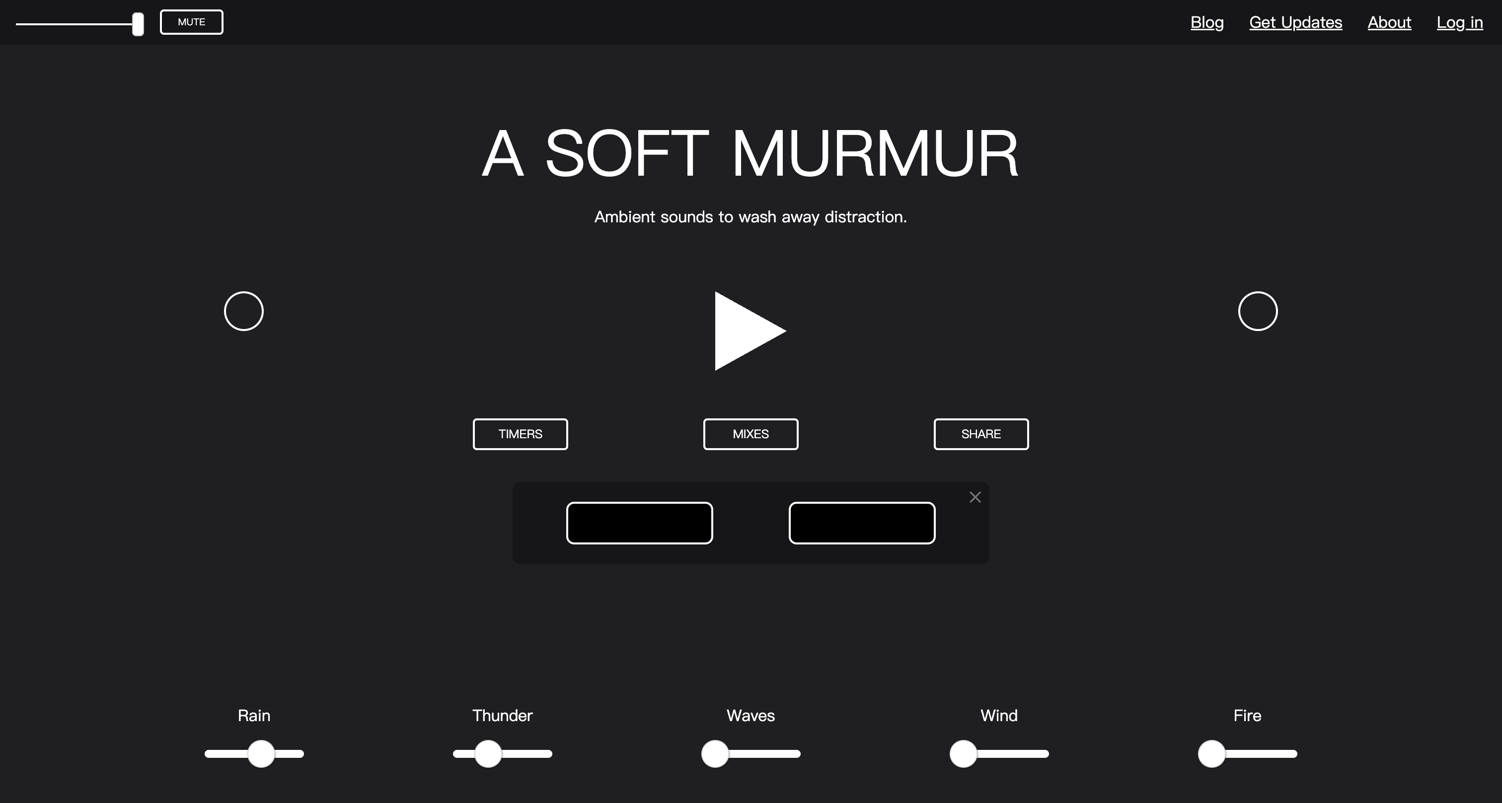 A Soft Murmur — 极简风格在线白噪音混音器