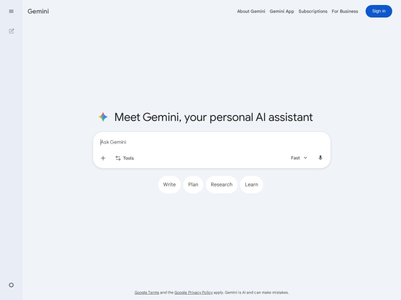 Google Gemini：谷歌推出的全能型 AI 助理