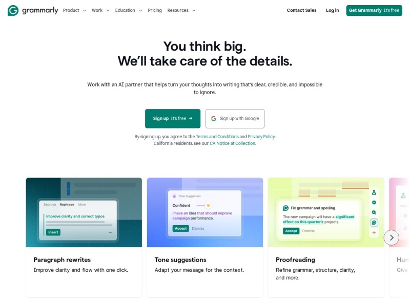 Grammarly – AI 英文写作与语法检查工具