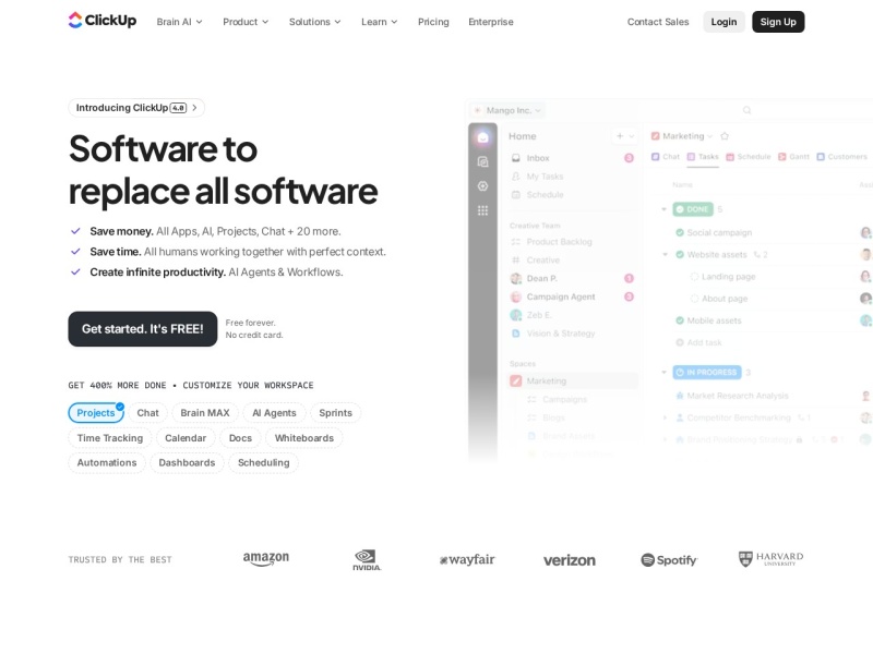 Clickup AI — AI 办公领域的专业 AI 工具