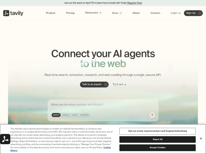 Tavily — AI 搜索领域的专业 AI 工具