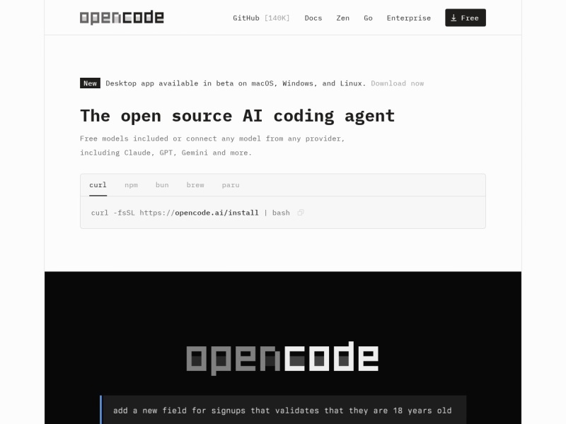OpenCode — AI编程工具领域的专业 AI 工具