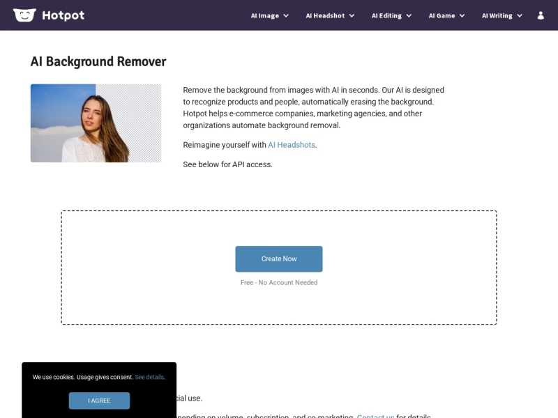 Hotpot AI Background Remover – 免费AI去背景工具