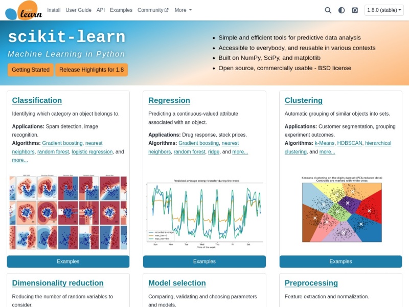 Scikit-learn – AI开发平台