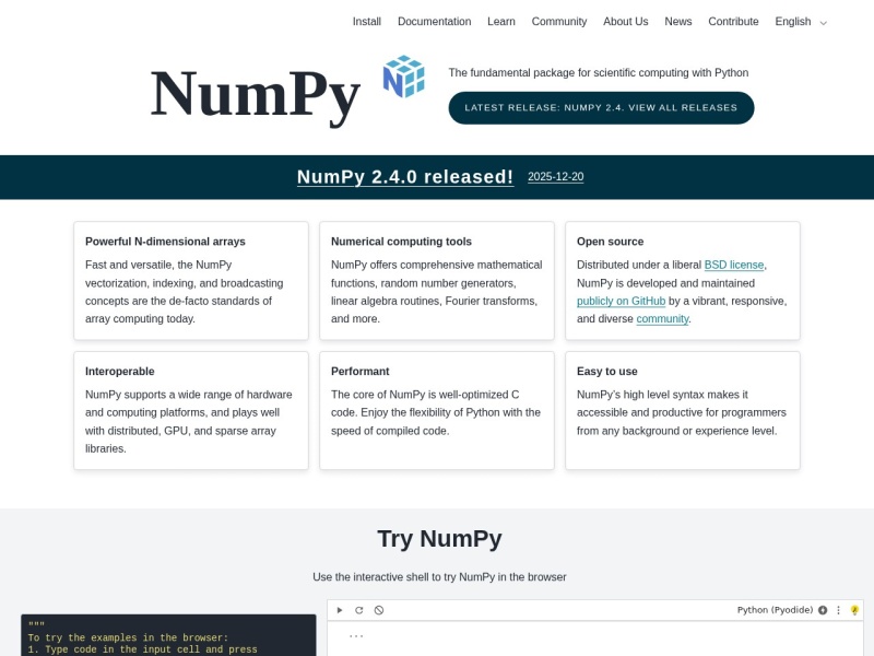 NumPy – AI开发平台