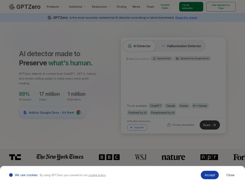 GPTZero – AI内容检测