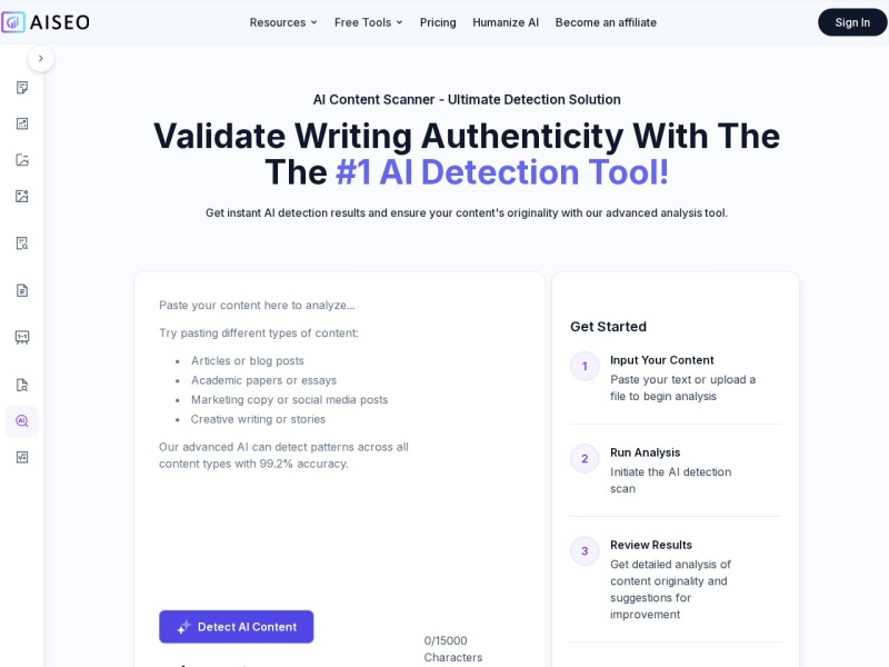 AISEO AI Content Detector – AI内容检测