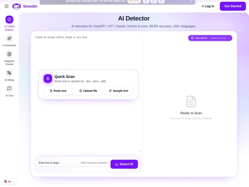 Smodin AI Content Detector – AI内容检测