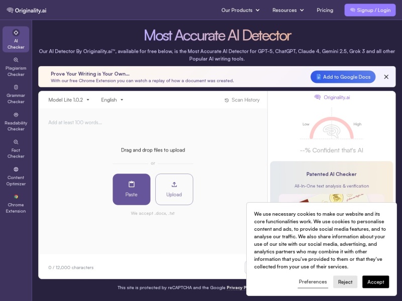 Originality.AI – AI内容检测